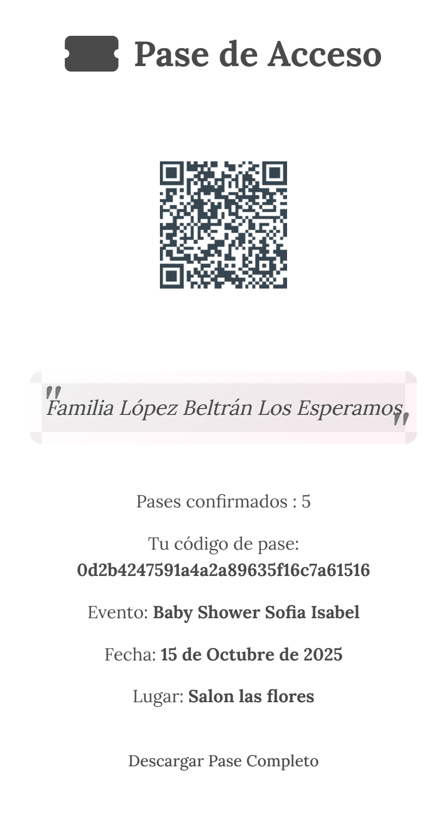 Código QR de acceso